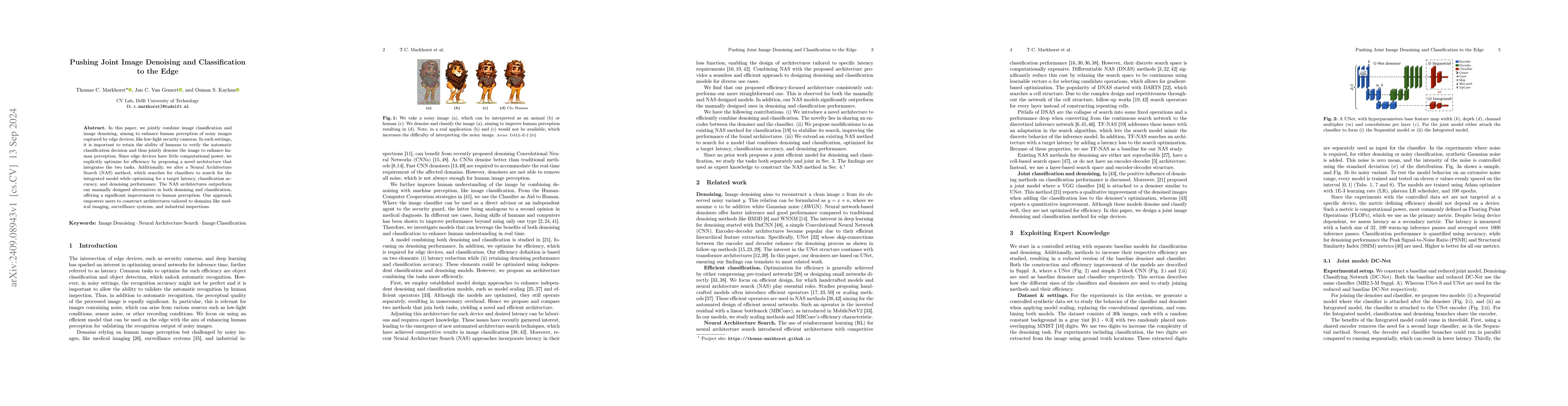 Thumbnail for Pushing Joint Image Denoising and Classification to the Edge