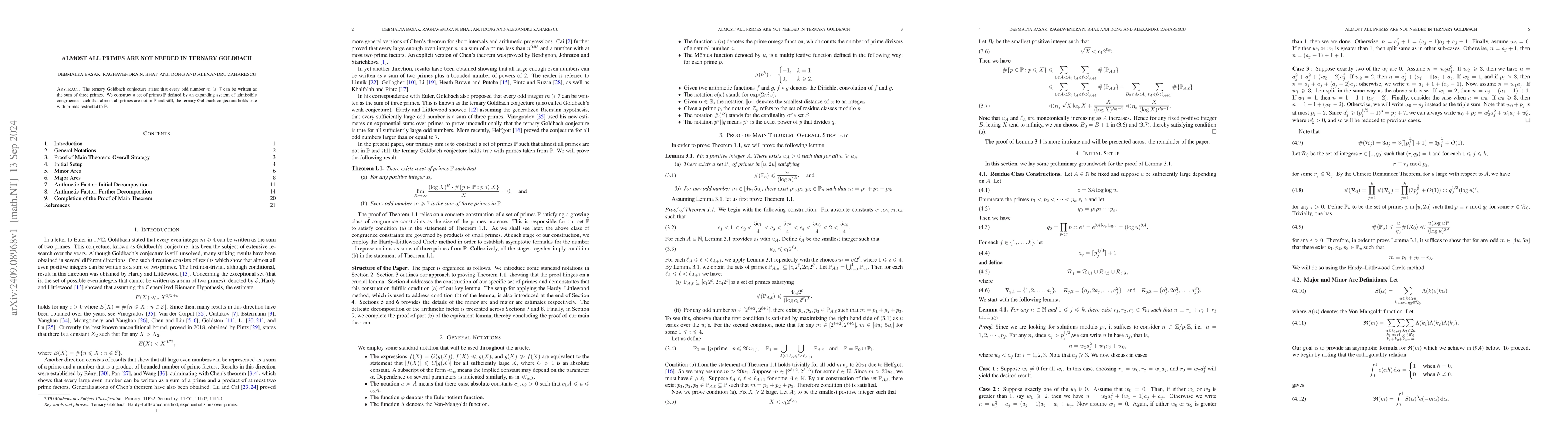 Thumbnail for Almost all primes are not needed in Ternary Goldbach