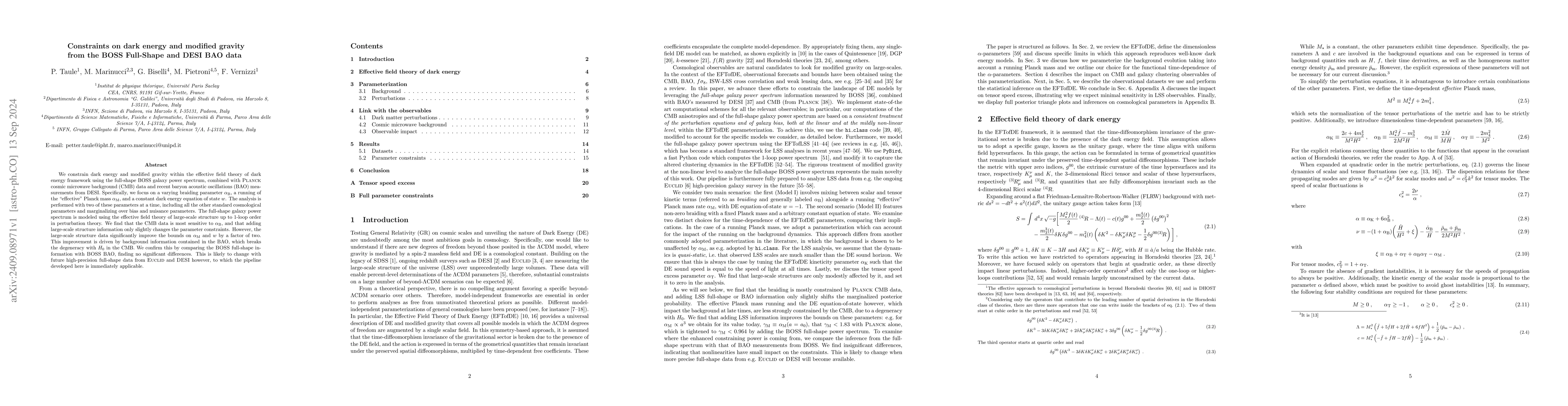 Thumbnail for Constraints on dark energy and modified gravity from the BOSS Full-Shape
  and DESI BAO data