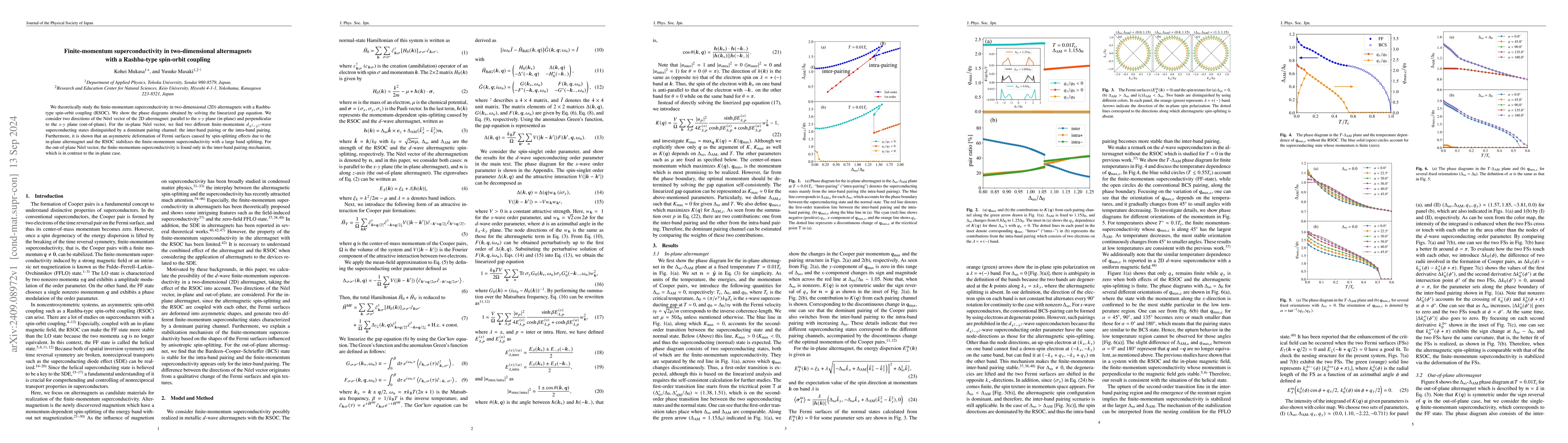 Thumbnail for Finite-momentum superconductivity in two-dimensional altermagnets with a
  Rashba-type spin-orbit coupling