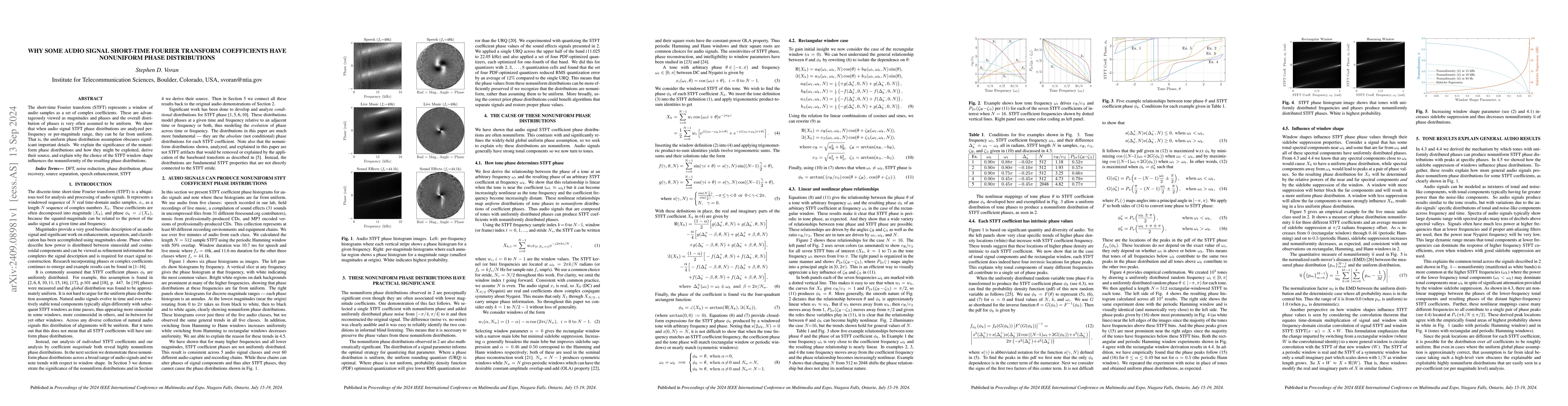 Thumbnail for Why some audio signal short-time Fourier transform coefficients have
  nonuniform phase distributions
