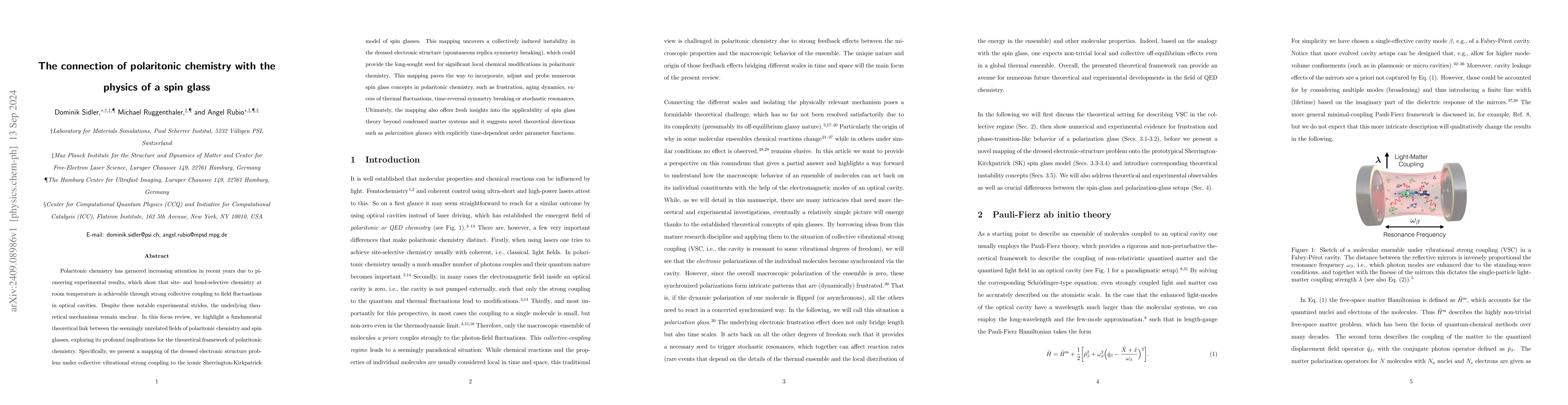 Thumbnail for The connection of polaritonic chemistry with the physics of a spin glass