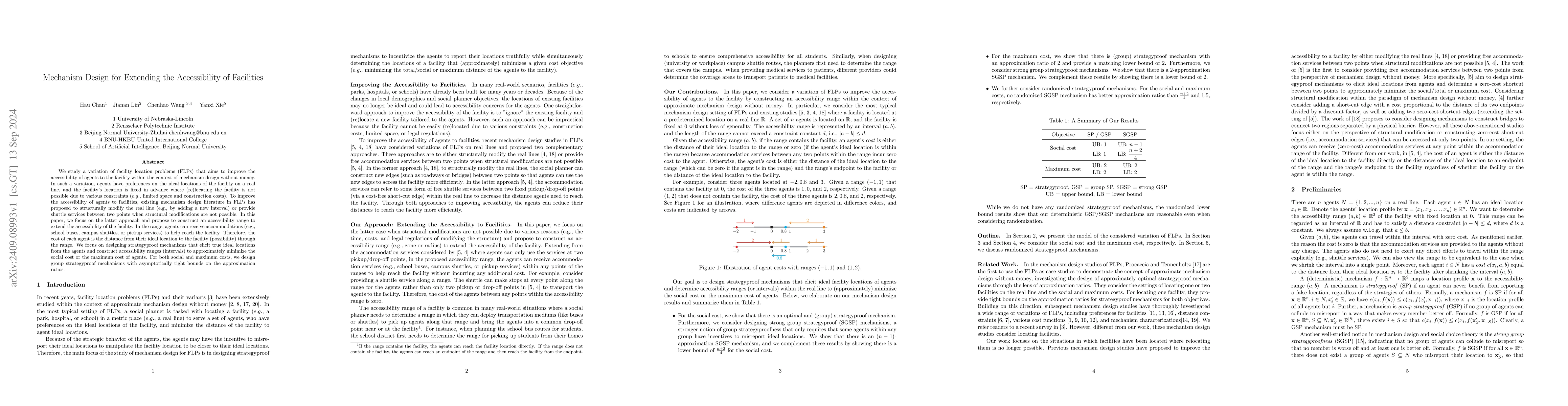 Thumbnail for Mechanism Design for Extending the Accessibility of Facilities