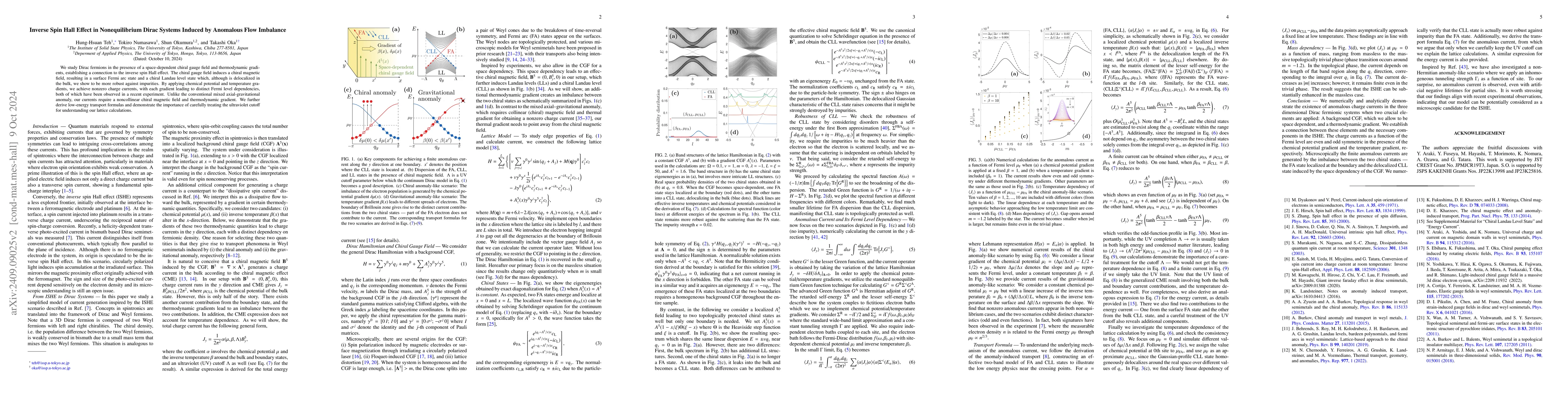 Thumbnail for Inverse Spin Hall Effect in Nonequilibrium Dirac Systems Induced by
  Anomalous Flow Imbalance