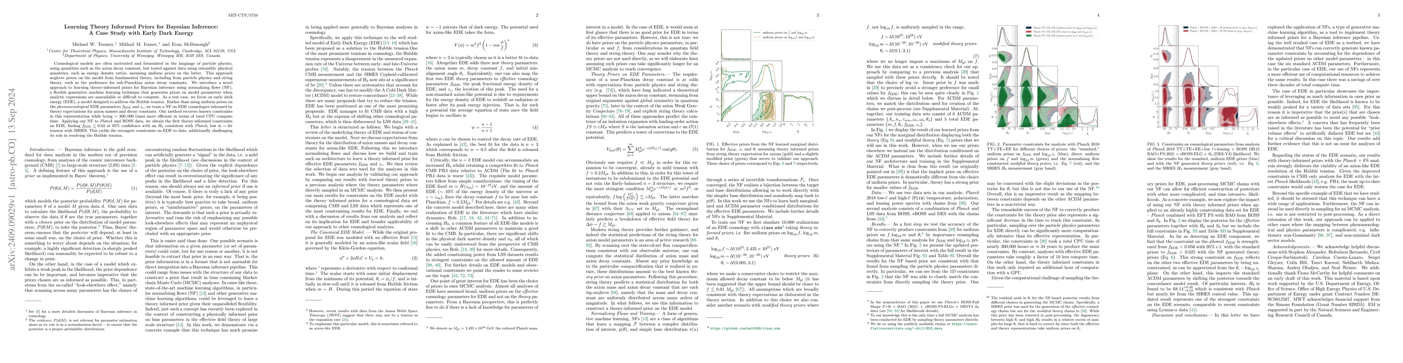 Thumbnail for Learning Theory Informed Priors for Bayesian Inference: A Case Study
  with Early Dark Energy