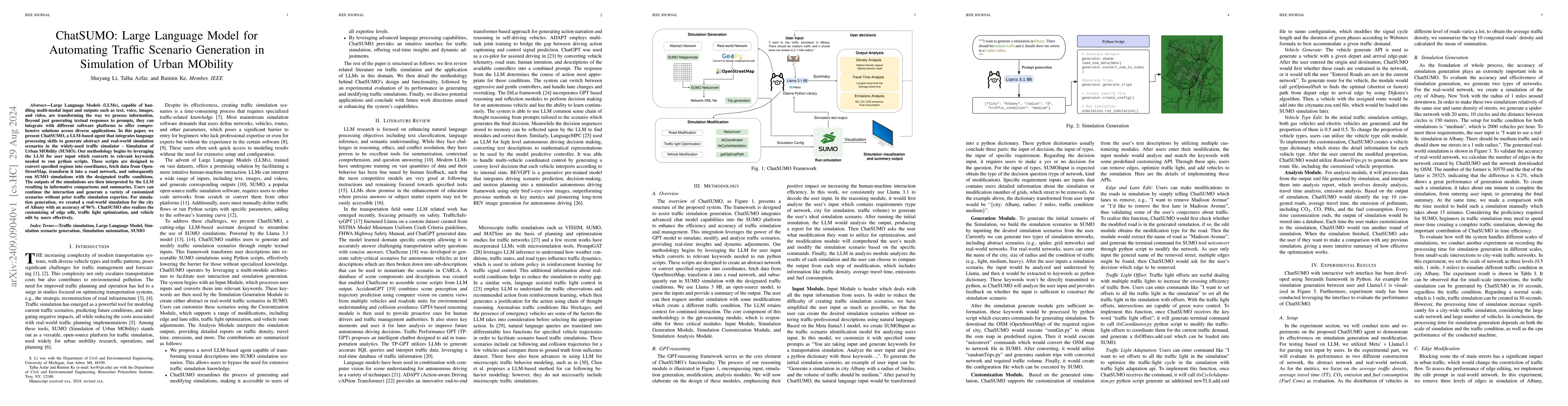 Thumbnail for ChatSUMO: Large Language Model for Automating Traffic Scenario
  Generation in Simulation of Urban MObility