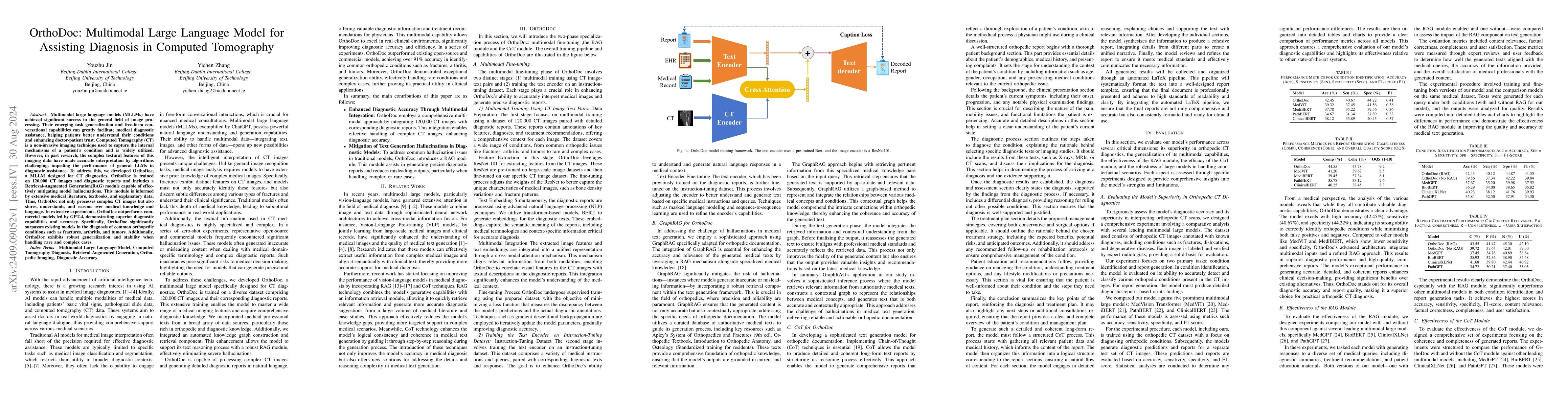 Thumbnail for OrthoDoc: Multimodal Large Language Model for Assisting Diagnosis in
  Computed Tomography