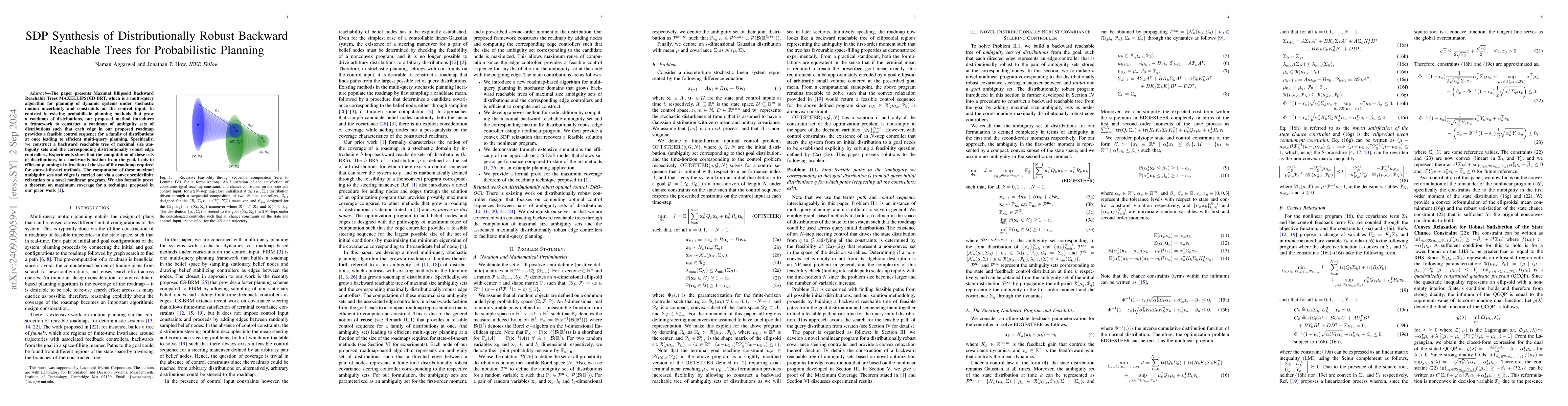 Thumbnail for SDP Synthesis of Distributionally Robust Backward Reachable Trees for
  Probabilistic Planning