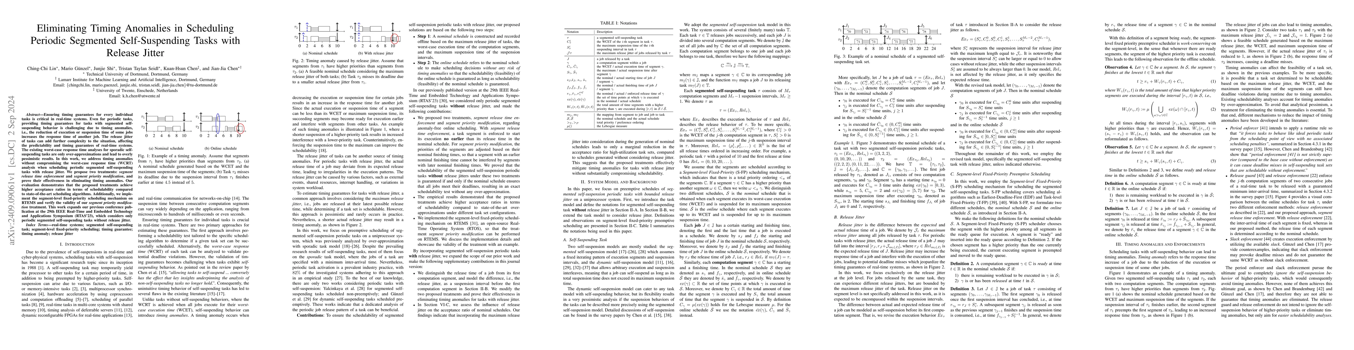 Thumbnail for Eliminating Timing Anomalies in Scheduling Periodic Segmented
  Self-Suspending Tasks with Release Jitter