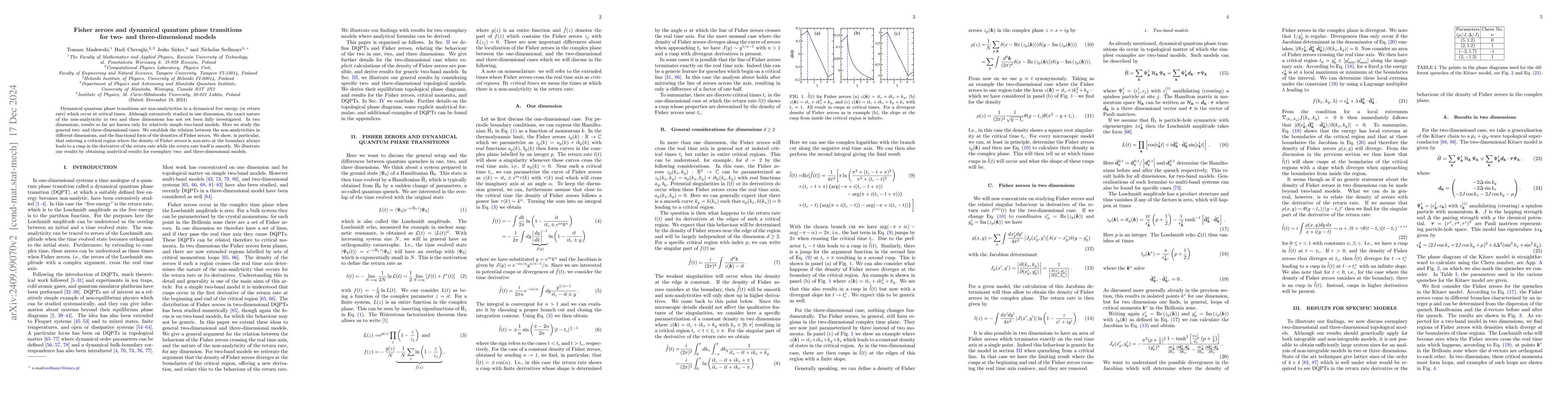 Thumbnail for Fisher zeroes and dynamical quantum phase transitions for two- and
  three-dimensional models