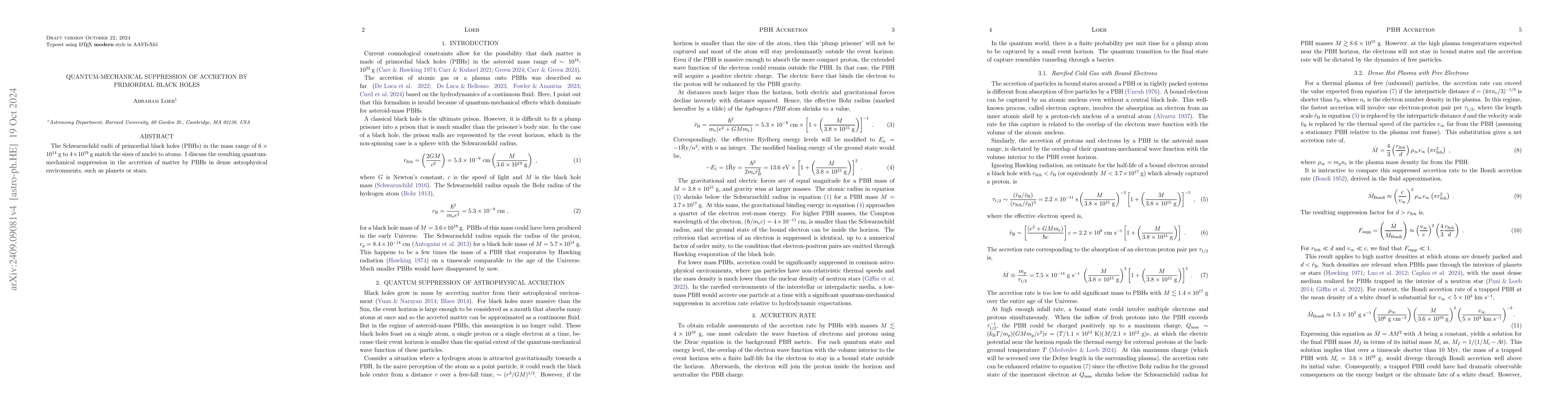 Thumbnail for Quantum-Mechanical Suppression of Accretion by Primordial Black Holes