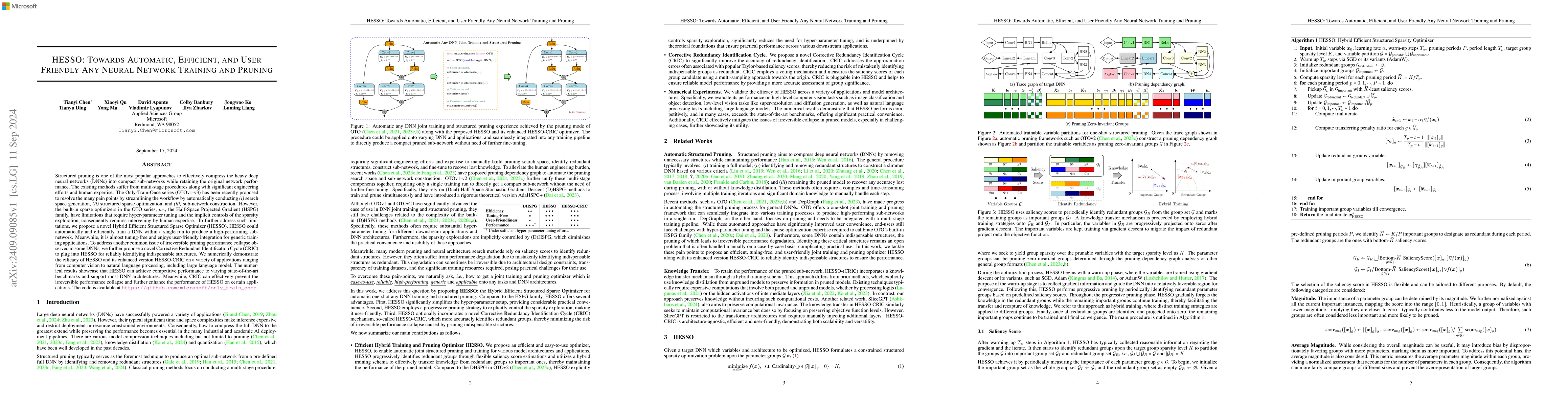 Thumbnail for HESSO: Towards Automatic Efficient and User Friendly Any Neural Network
  Training and Pruning