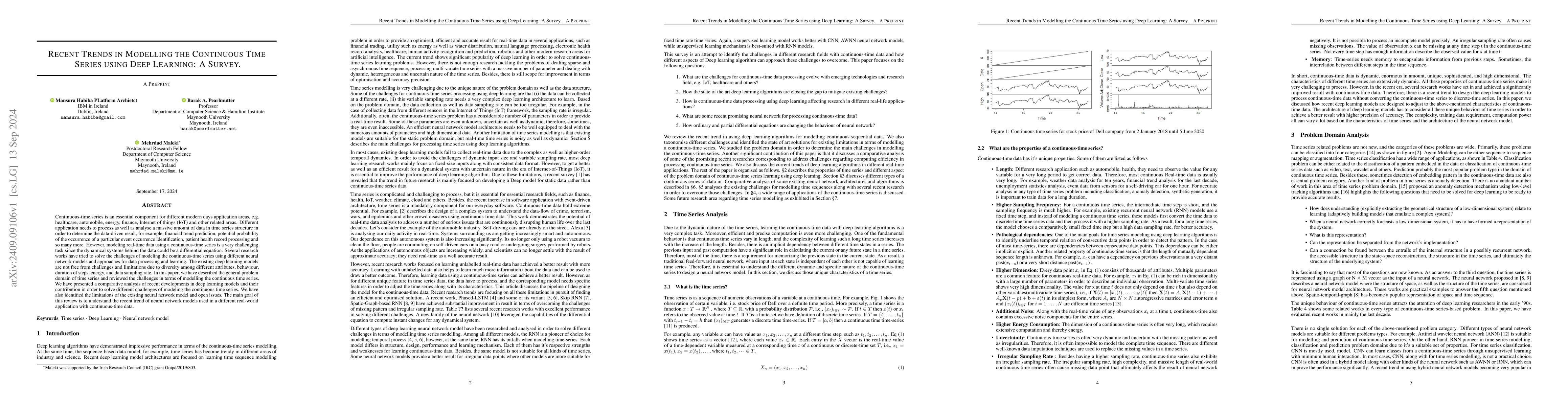 Thumbnail for Recent Trends in Modelling the Continuous Time Series using Deep
  Learning: A Survey