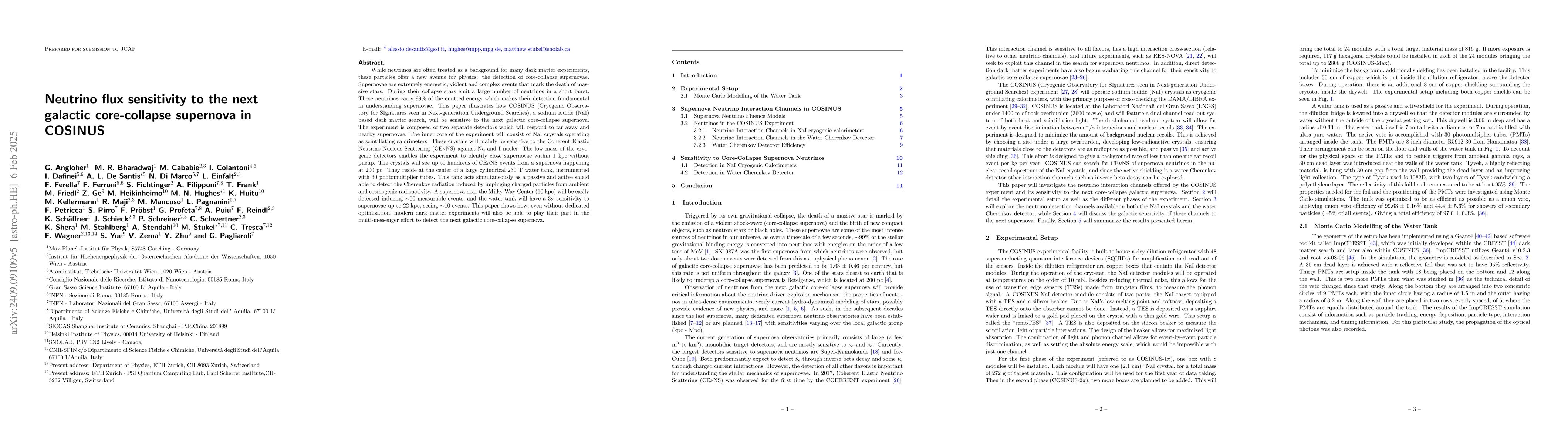 Thumbnail for Neutrino flux sensitivity to the next galactic core-collapse supernova
  in COSINUS