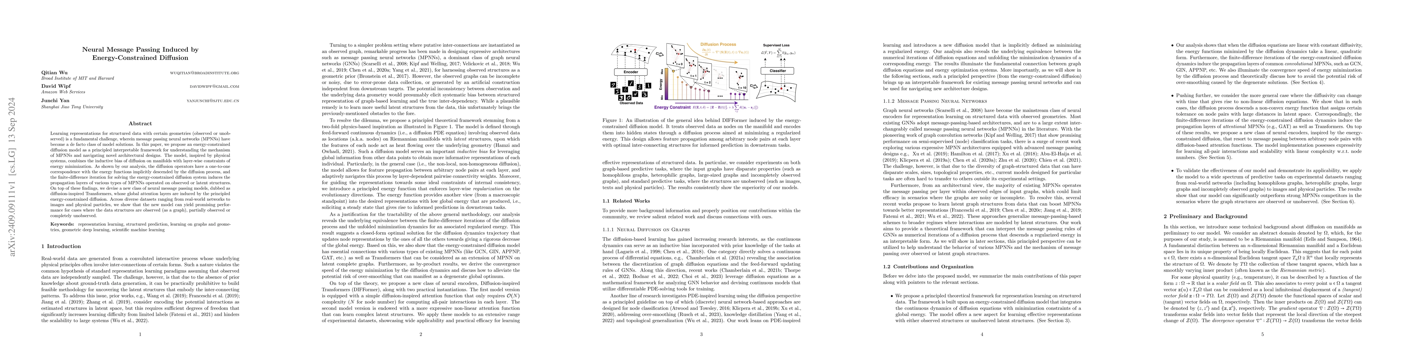Thumbnail for Neural Message Passing Induced by Energy-Constrained Diffusion