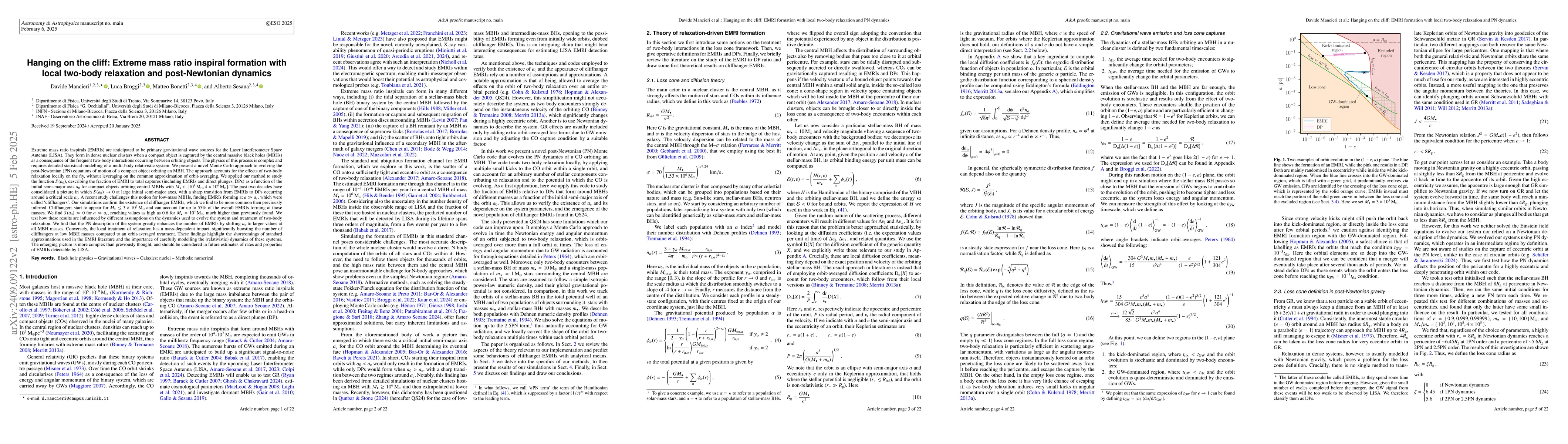 Thumbnail for Hanging on the cliff: EMRI formation with local two-body relaxation and
  post-Newtonian dynamics