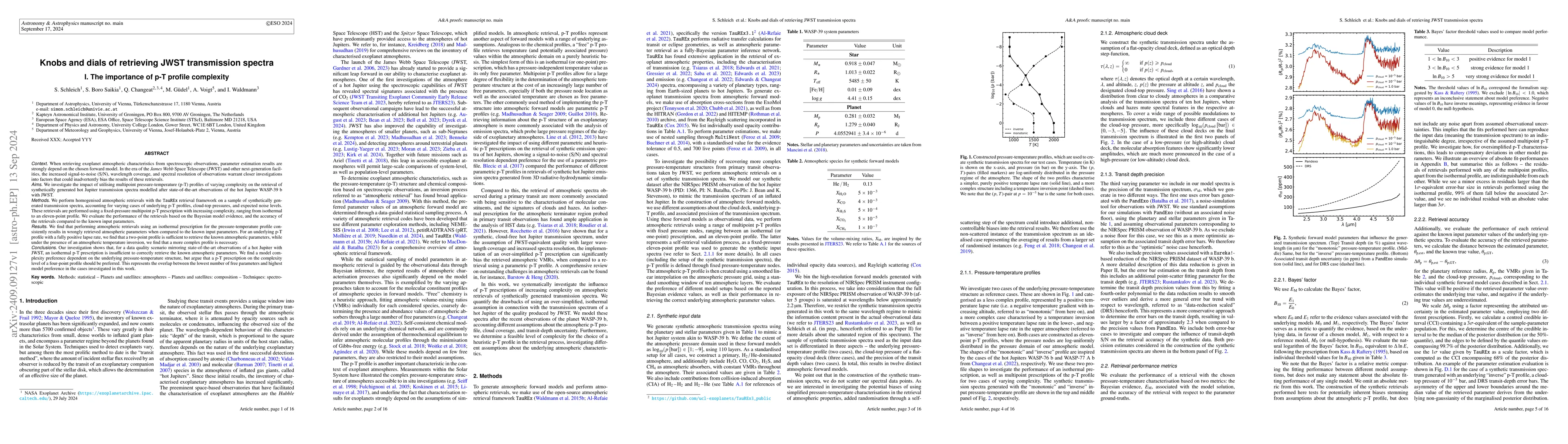 Thumbnail for Knobs and dials of retrieving JWST transmission spectra. I. The
  importance of p-T profile complexity