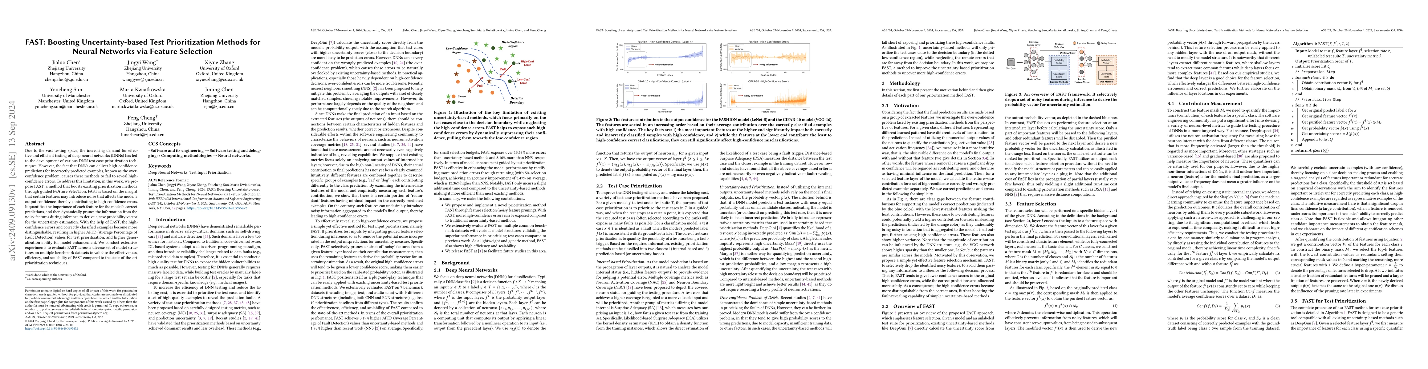 Thumbnail for FAST: Boosting Uncertainty-based Test Prioritization Methods for Neural
  Networks via Feature Selection