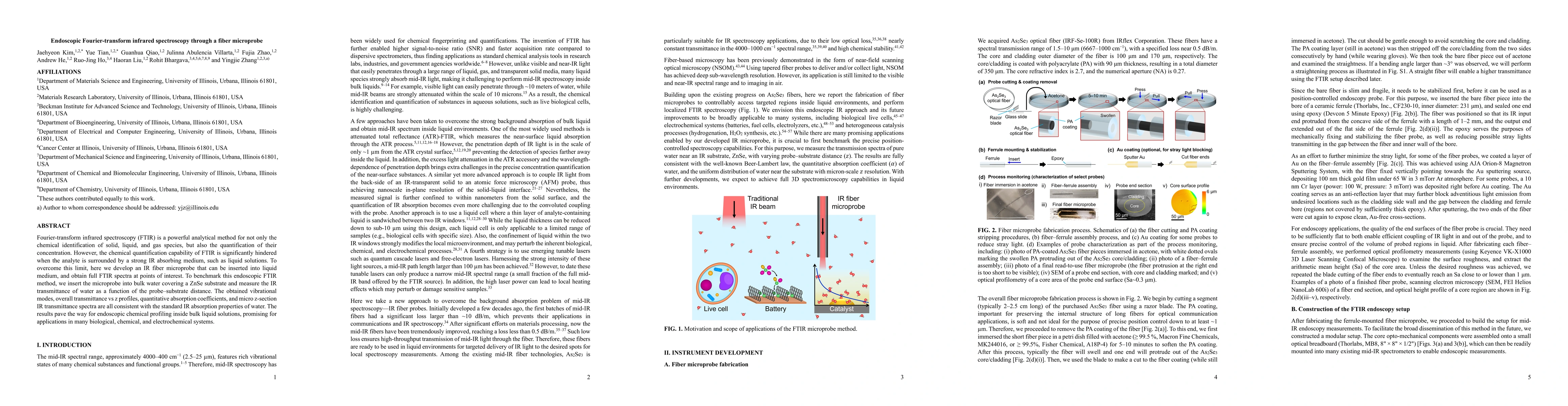 Thumbnail for Endoscopic Fourier-transform infrared spectroscopy through a fiber
  microprobe