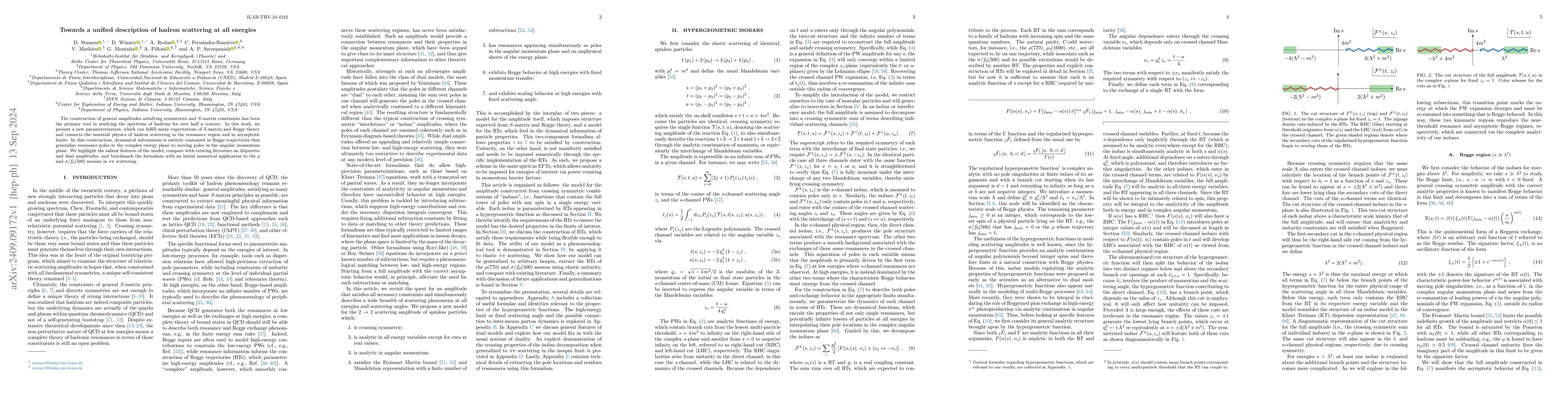 Thumbnail for Towards a unified description of hadron scattering at all energies