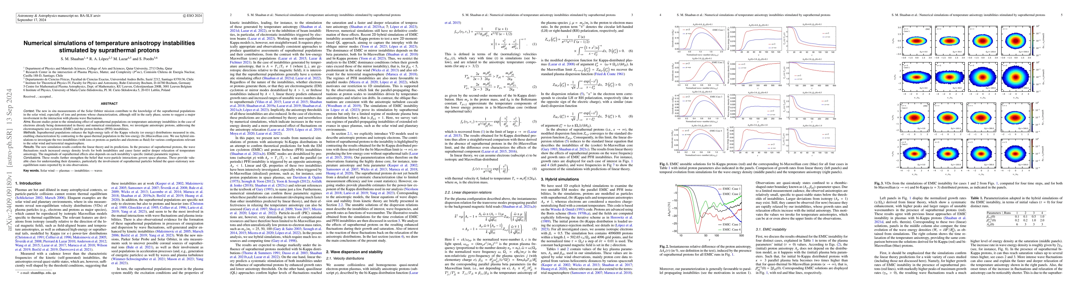Thumbnail for Numerical simulations of temperature anisotropy instabilities stimulated
  by suprathermal protons