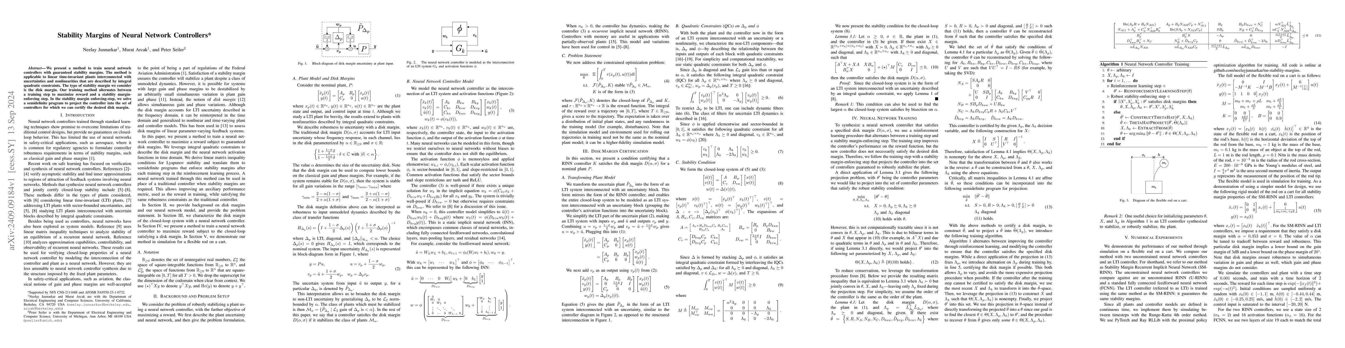 Thumbnail for Stability Margins of Neural Network Controllers