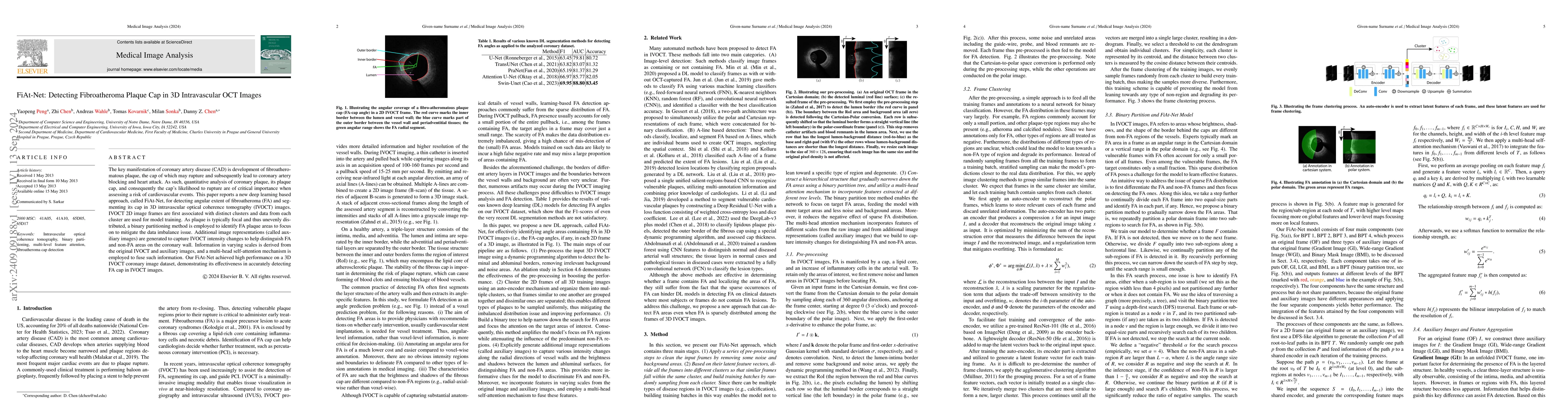 Thumbnail for FiAt-Net: Detecting Fibroatheroma Plaque Cap in 3D Intravascular OCT
  Images