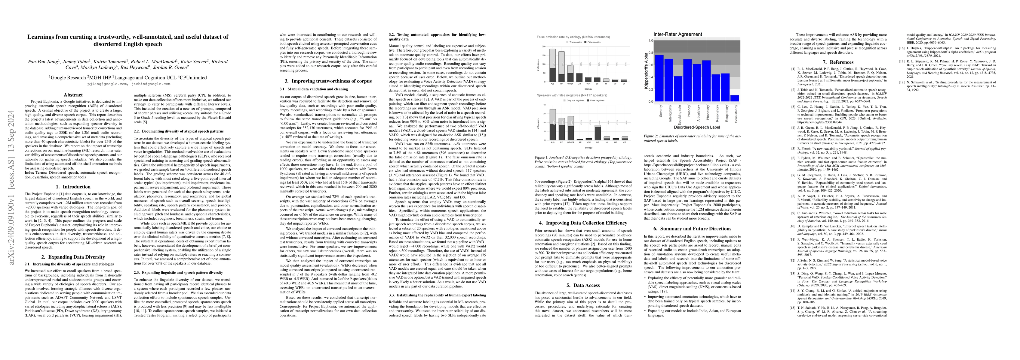 Thumbnail for Learnings from curating a trustworthy, well-annotated, and useful
  dataset of disordered English speech
