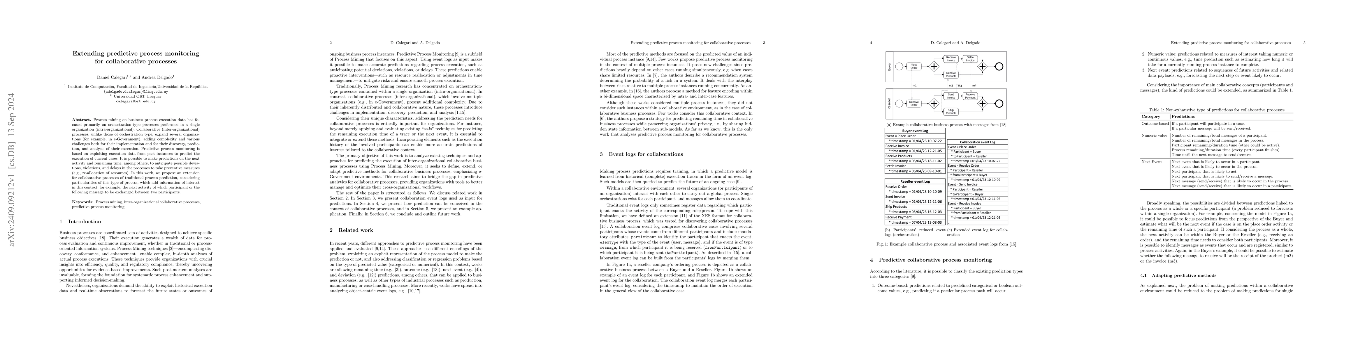 Thumbnail for Extending predictive process monitoring for collaborative processes