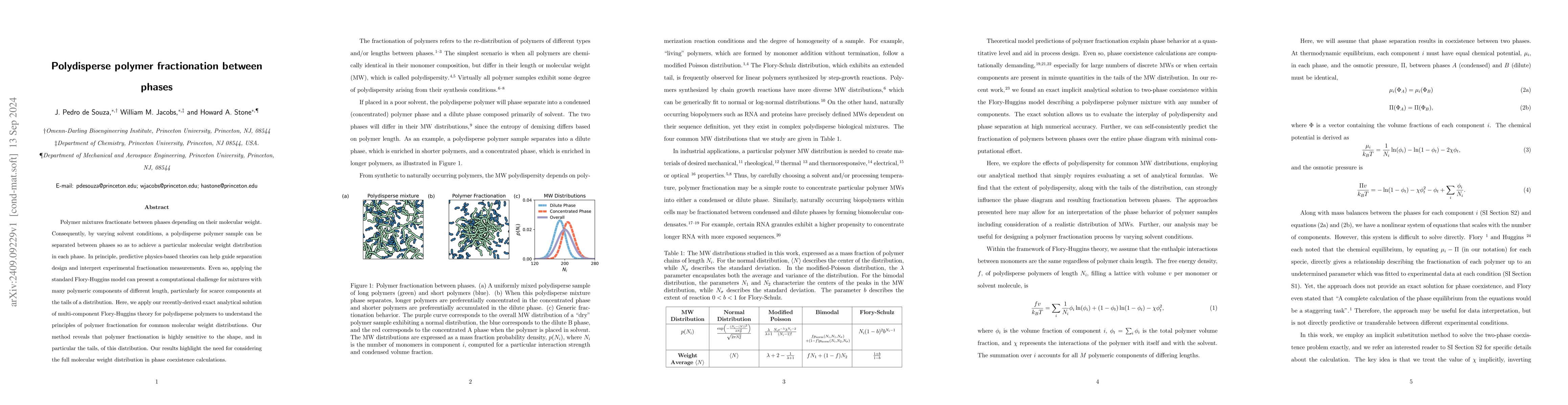Thumbnail for Polydisperse polymer fractionation between phases