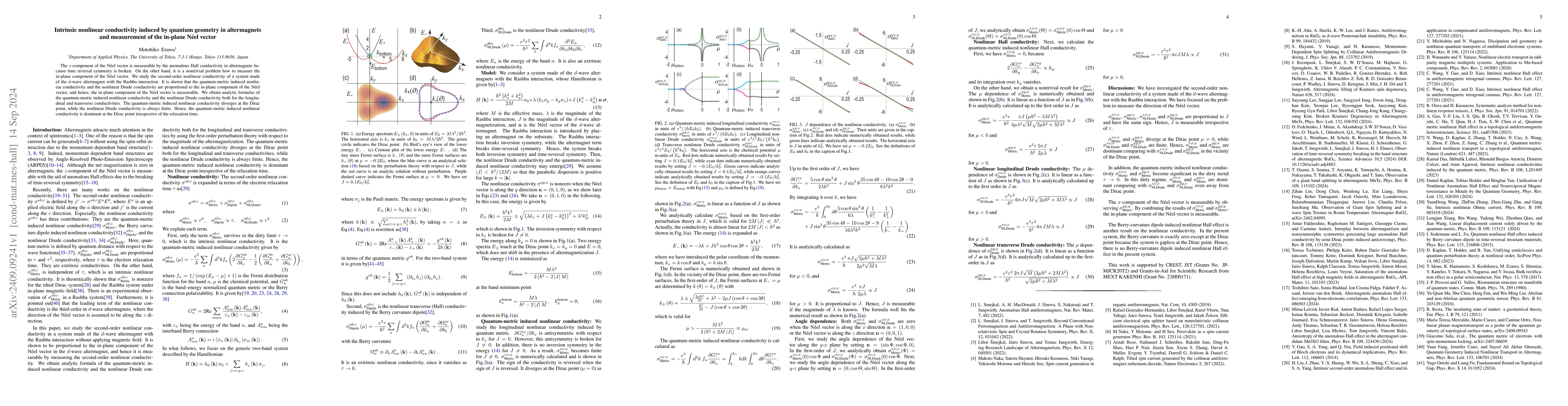Thumbnail for Intrinsic nonlinear conductivity induced by quantum geometry in
  altermagnets and measurement of the in-plane Néel vector