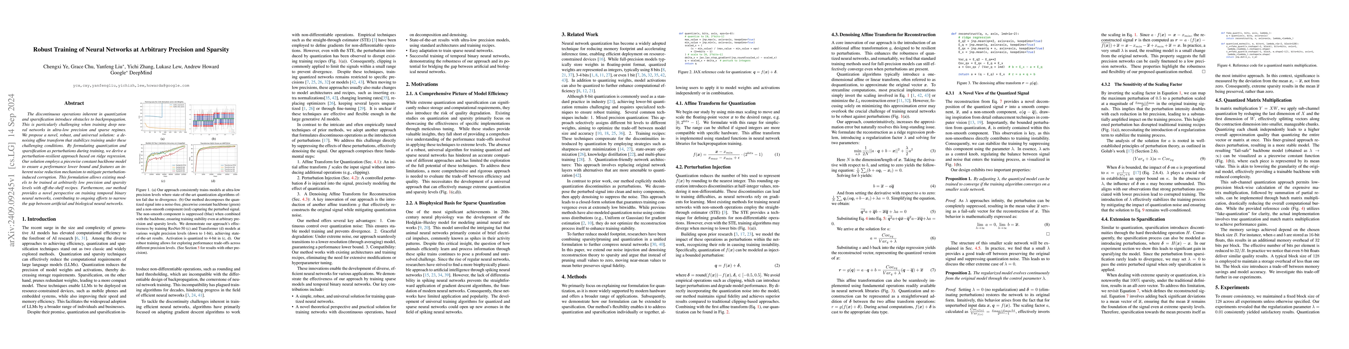 Thumbnail for Robust Training of Neural Networks at Arbitrary Precision and Sparsity