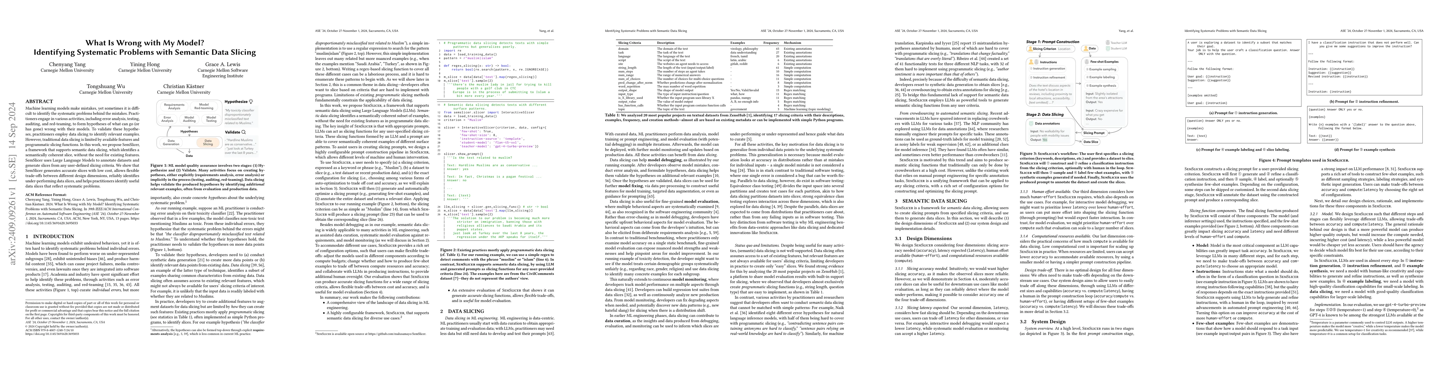Thumbnail for What Is Wrong with My Model? Identifying Systematic Problems with
  Semantic Data Slicing