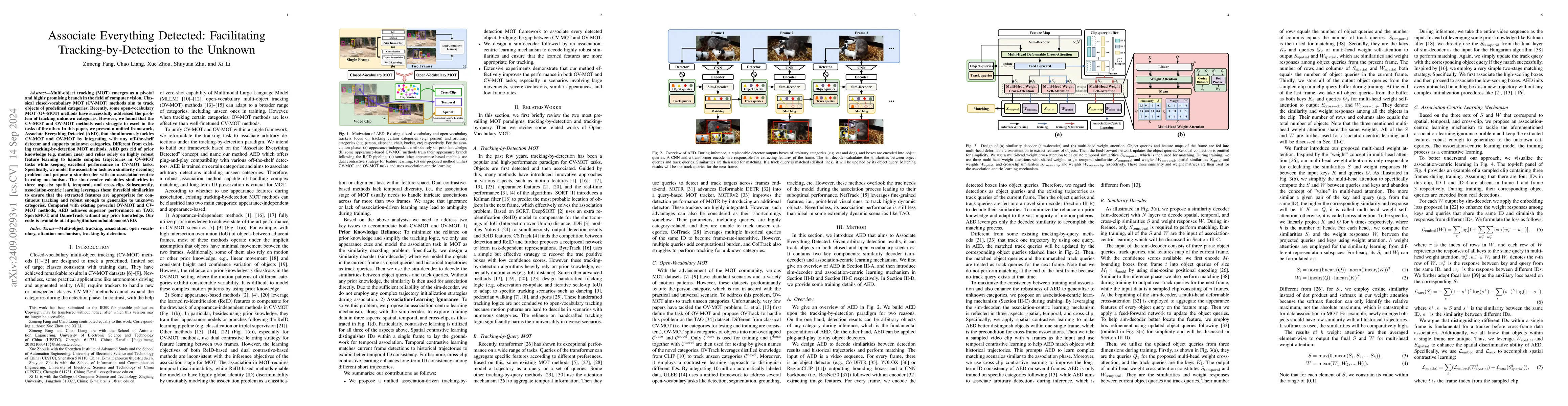 Thumbnail for Associate Everything Detected: Facilitating Tracking-by-Detection to the
  Unknown