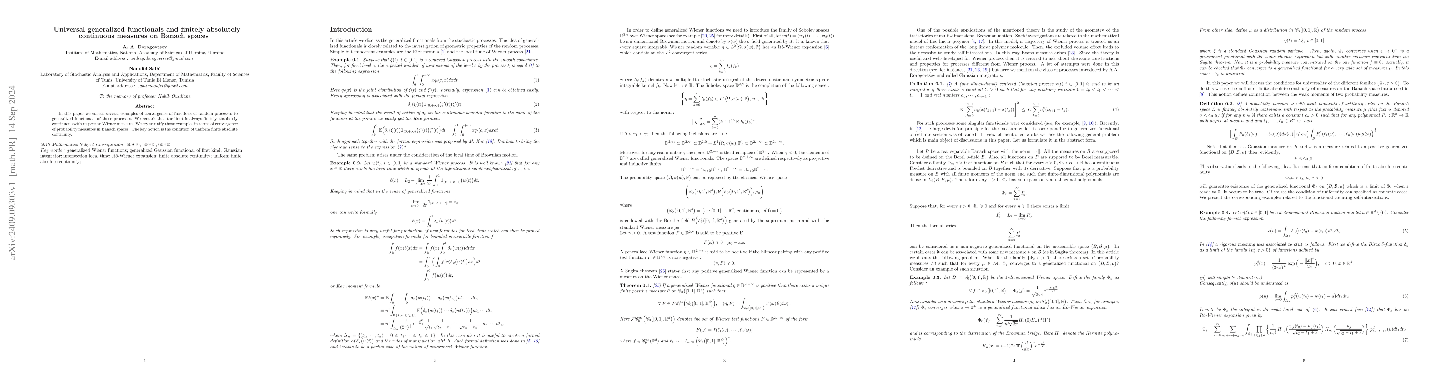 Thumbnail for Universal generalized functionals and finitely absolutely continuous
  measures on Banach spaces