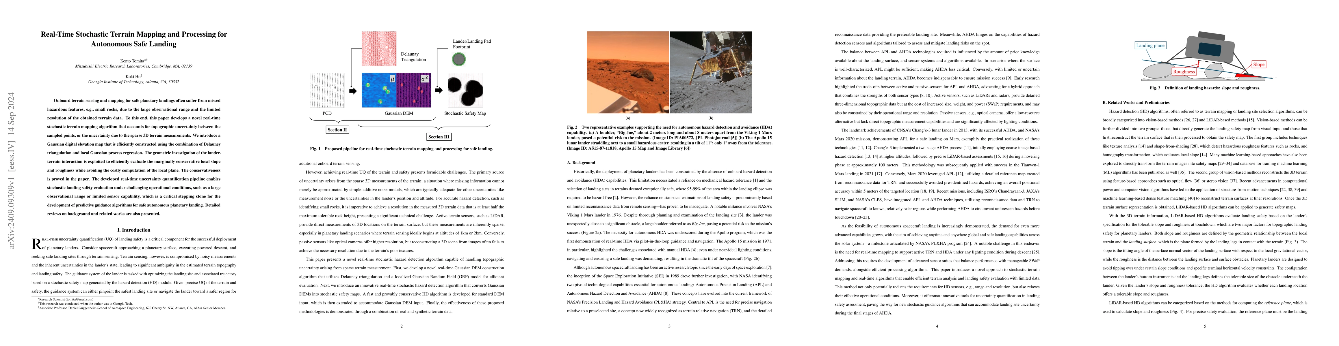 Thumbnail for Real-Time Stochastic Terrain Mapping and Processing for Autonomous Safe
  Landing