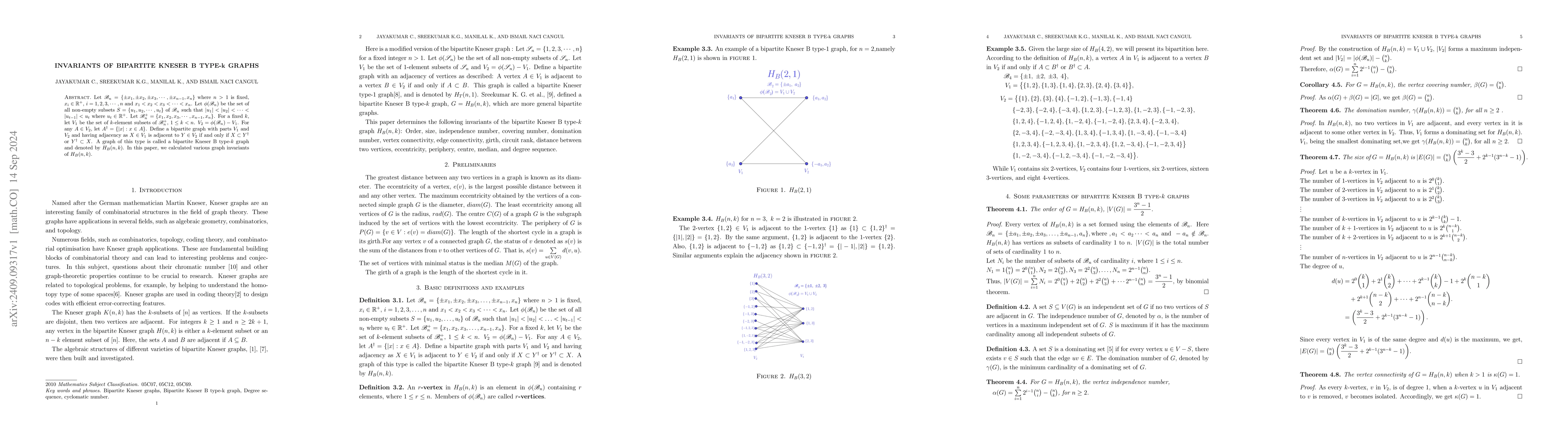 Thumbnail for Invariants of Bipartite Kneser B type-\MakeLowercase{k} graphs