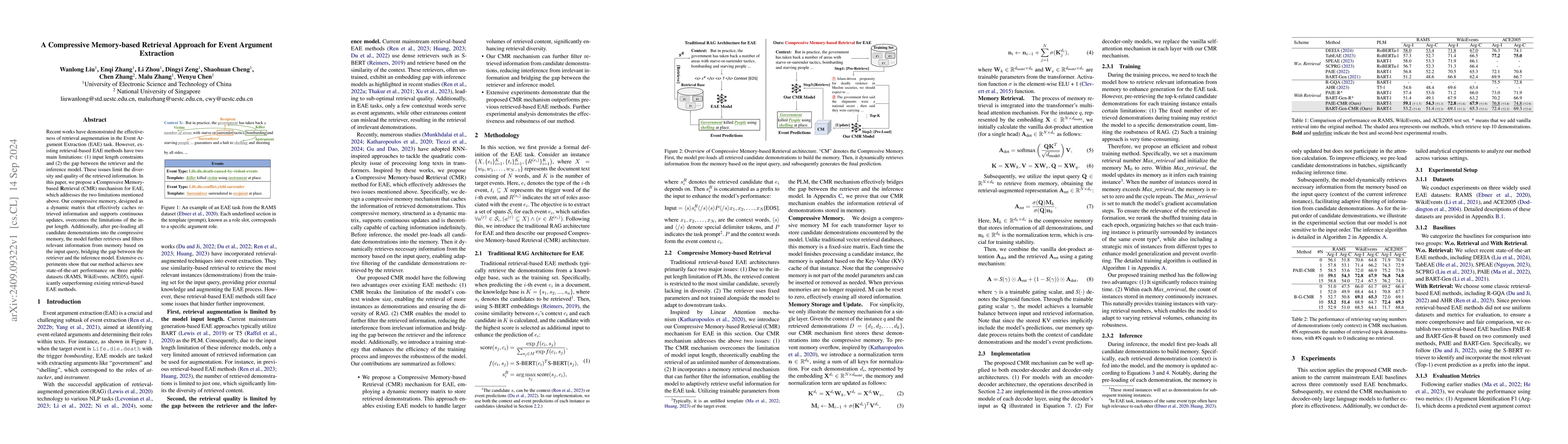 Thumbnail for A Compressive Memory-based Retrieval Approach for Event Argument
  Extraction