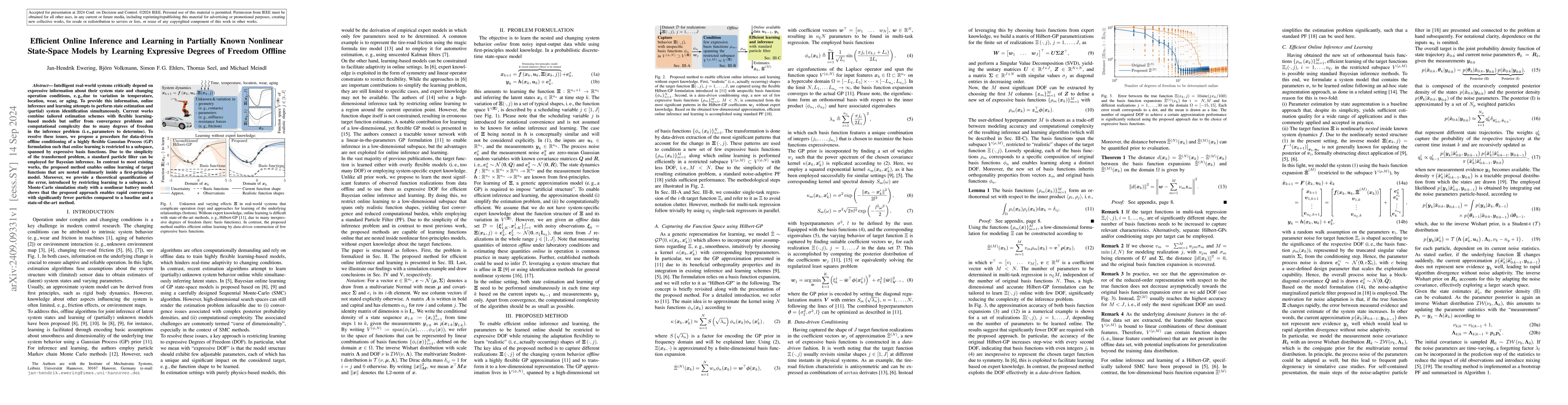 Thumbnail for Efficient Online Inference and Learning in Partially Known Nonlinear
  State-Space Models by Learning Expressive Degrees of Freedom Offline