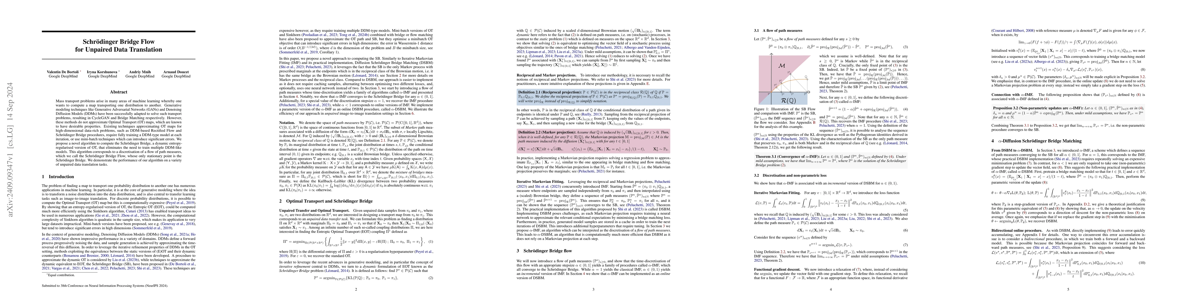 Thumbnail for Schrödinger Bridge Flow for Unpaired Data Translation