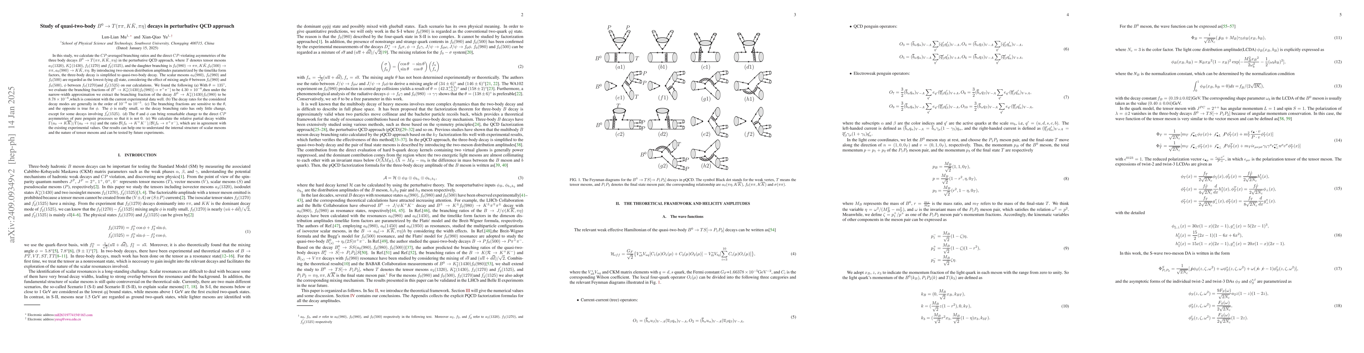 Thumbnail for Study of quasi-two-body B^{0}\rightarrow T(ππ, K\bar{K},πη)
  decays in perturbative QCD approach