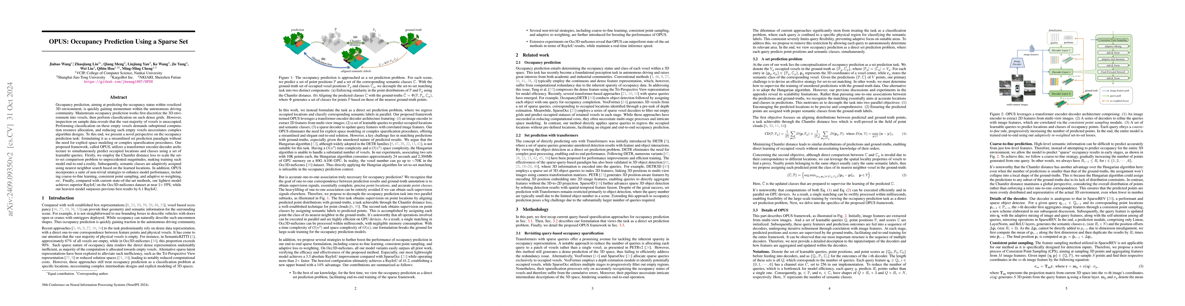 Thumbnail for OPUS: Occupancy Prediction Using a Sparse Set