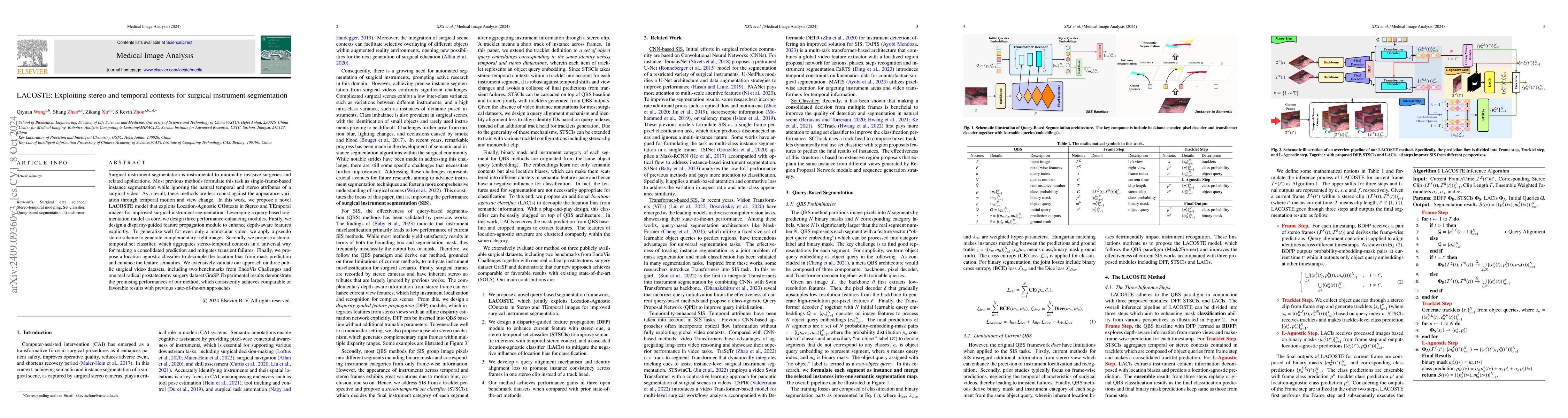 Thumbnail for LACOSTE: Exploiting stereo and temporal contexts for surgical instrument
  segmentation