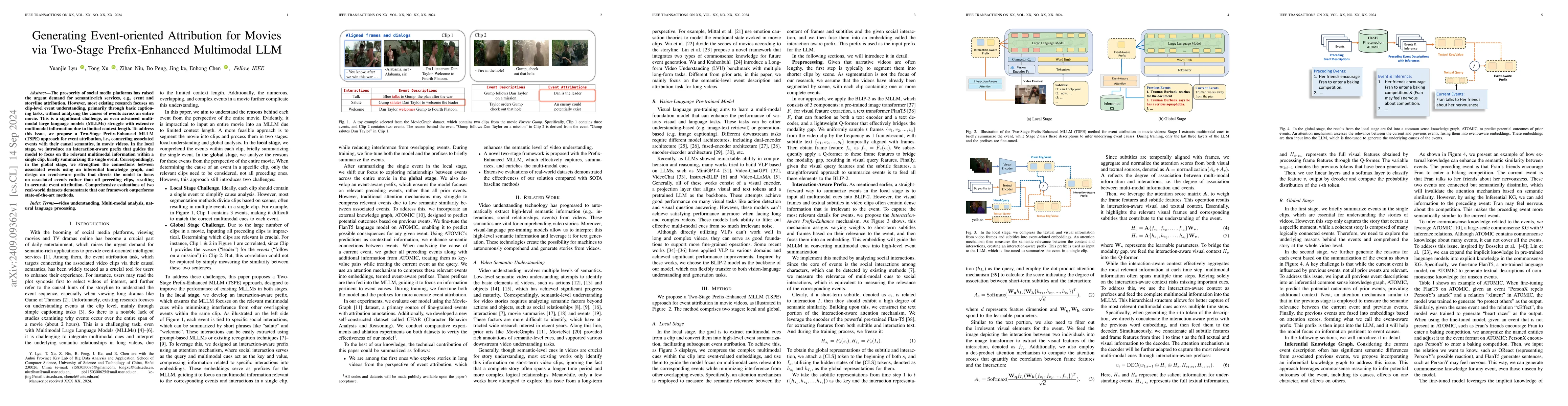 Thumbnail for Generating Event-oriented Attribution for Movies via Two-Stage
  Prefix-Enhanced Multimodal LLM