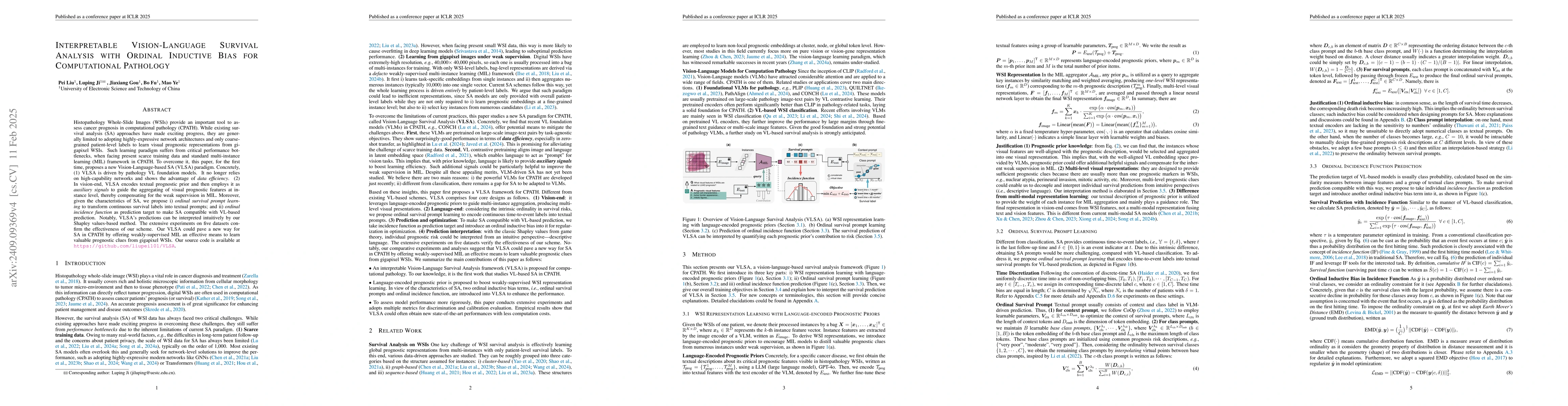 Thumbnail for Interpretable Vision-Language Survival Analysis with Ordinal Inductive
  Bias for Computational Pathology