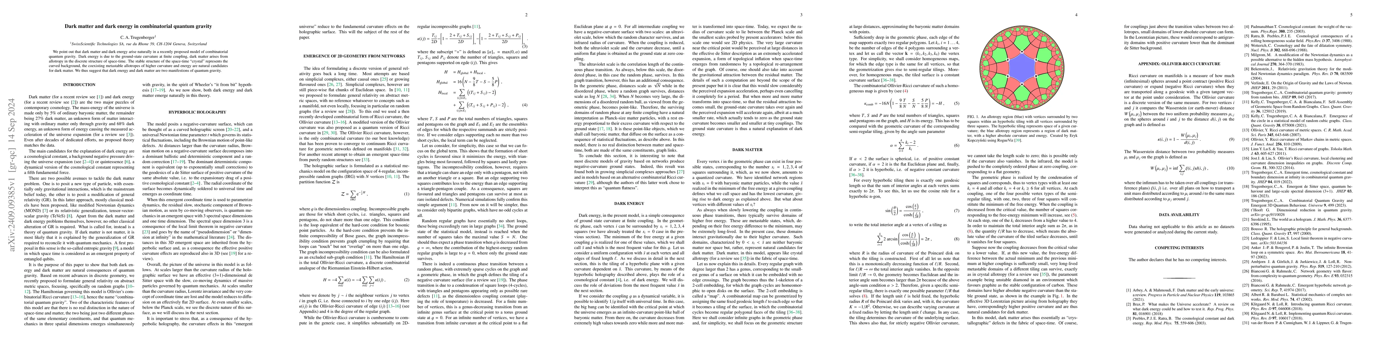 Thumbnail for Dark matter and dark energy in combinatorial quantum gravity