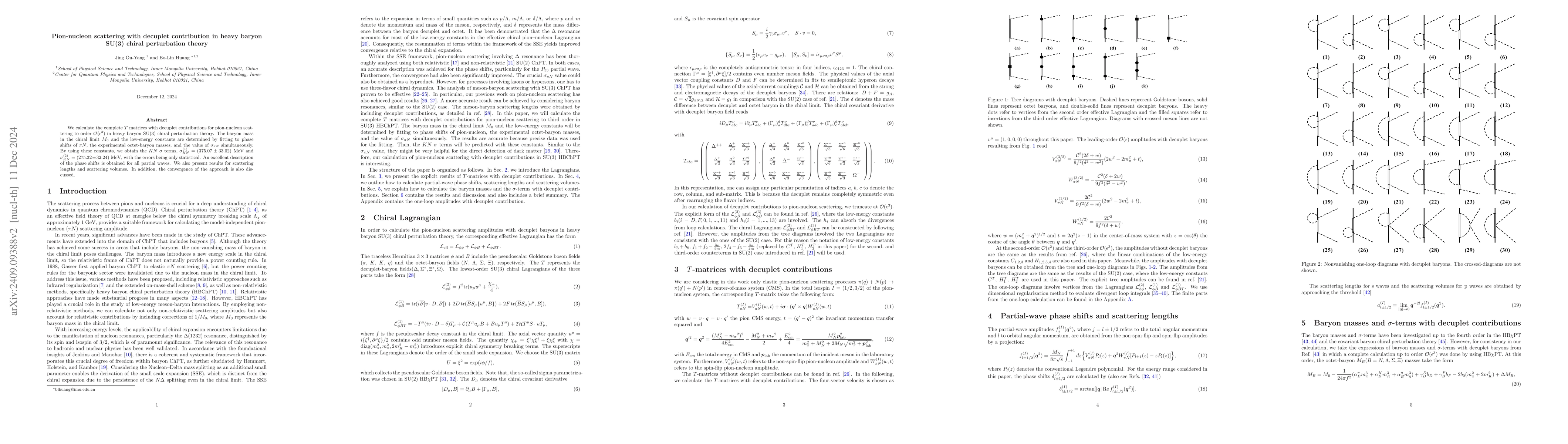Thumbnail for Pion-nucleon scattering with decuplet contribution in heavy baryon SU(3)
  chiral perturbation theory