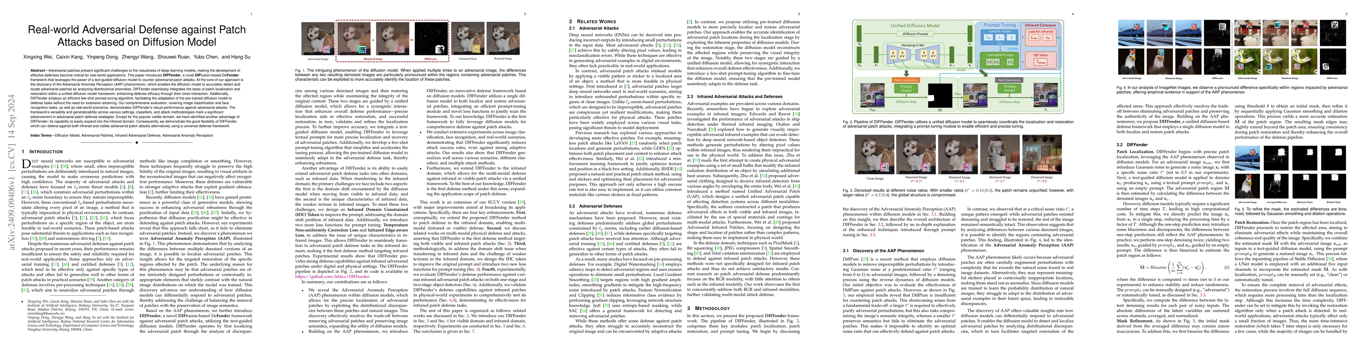 Thumbnail for Real-world Adversarial Defense against Patch Attacks based on Diffusion
  Model