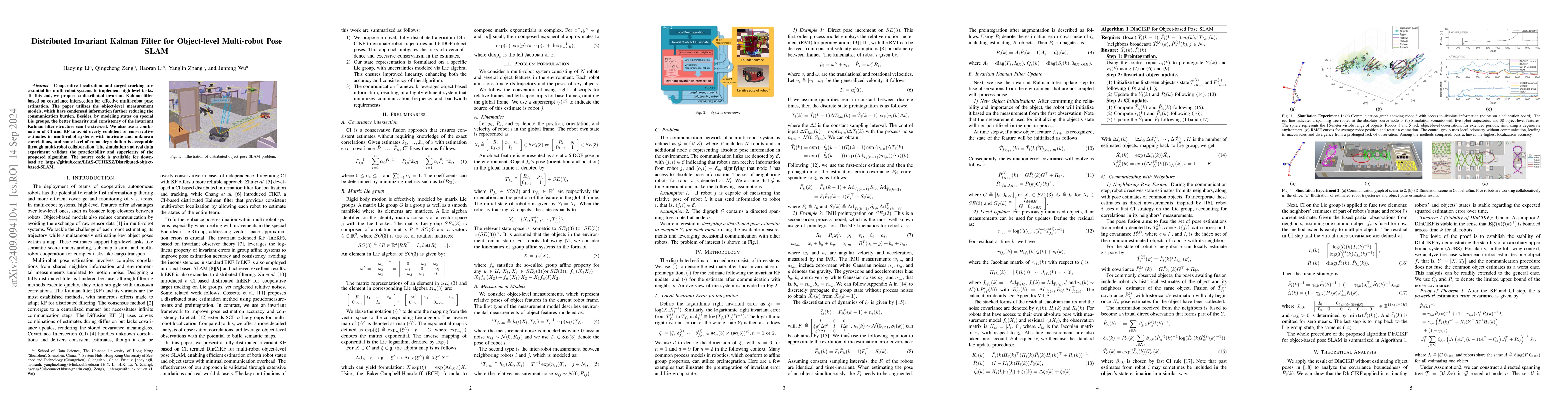 Thumbnail for Distributed Invariant Kalman Filter for Object-level Multi-robot Pose
  SLAM