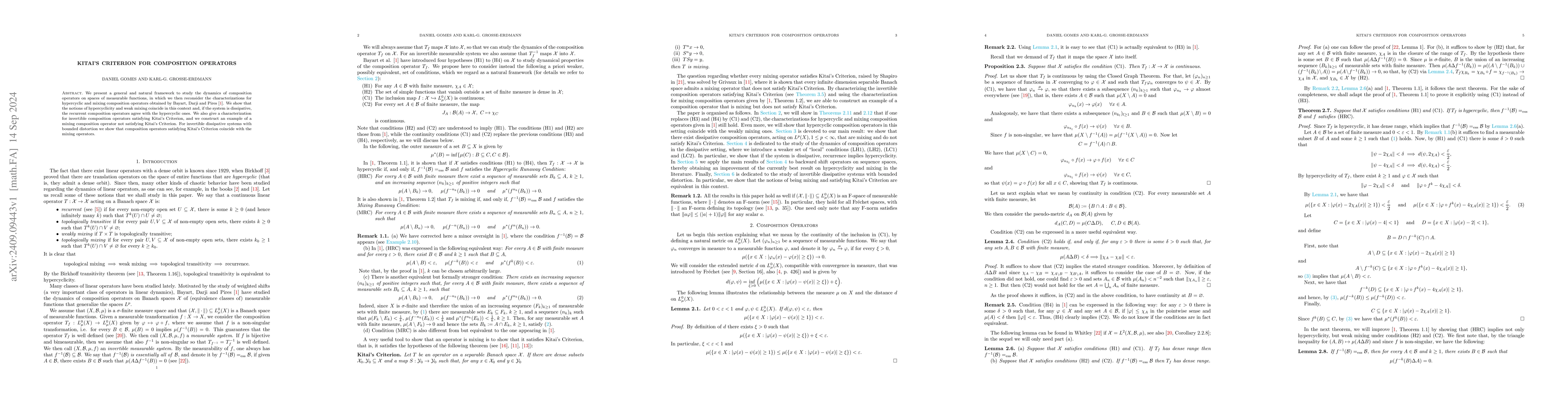 Thumbnail for Kitai's Criterion for Composition Operators